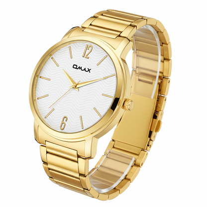 Omax Men's White Dial Analog Watch