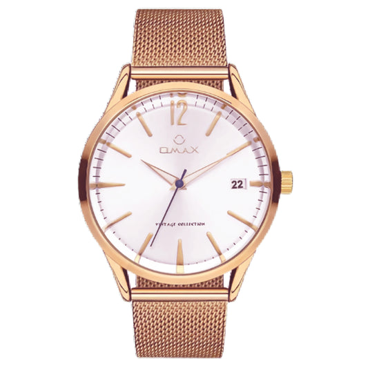 OMAX MEN'S WATCH ROSE GOLD CHAIN