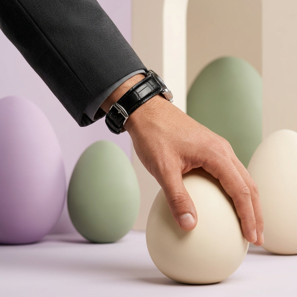 Omax Black Croco Genuine Leather Watch Strap – Silver Buckle, Quick-Release | FS412