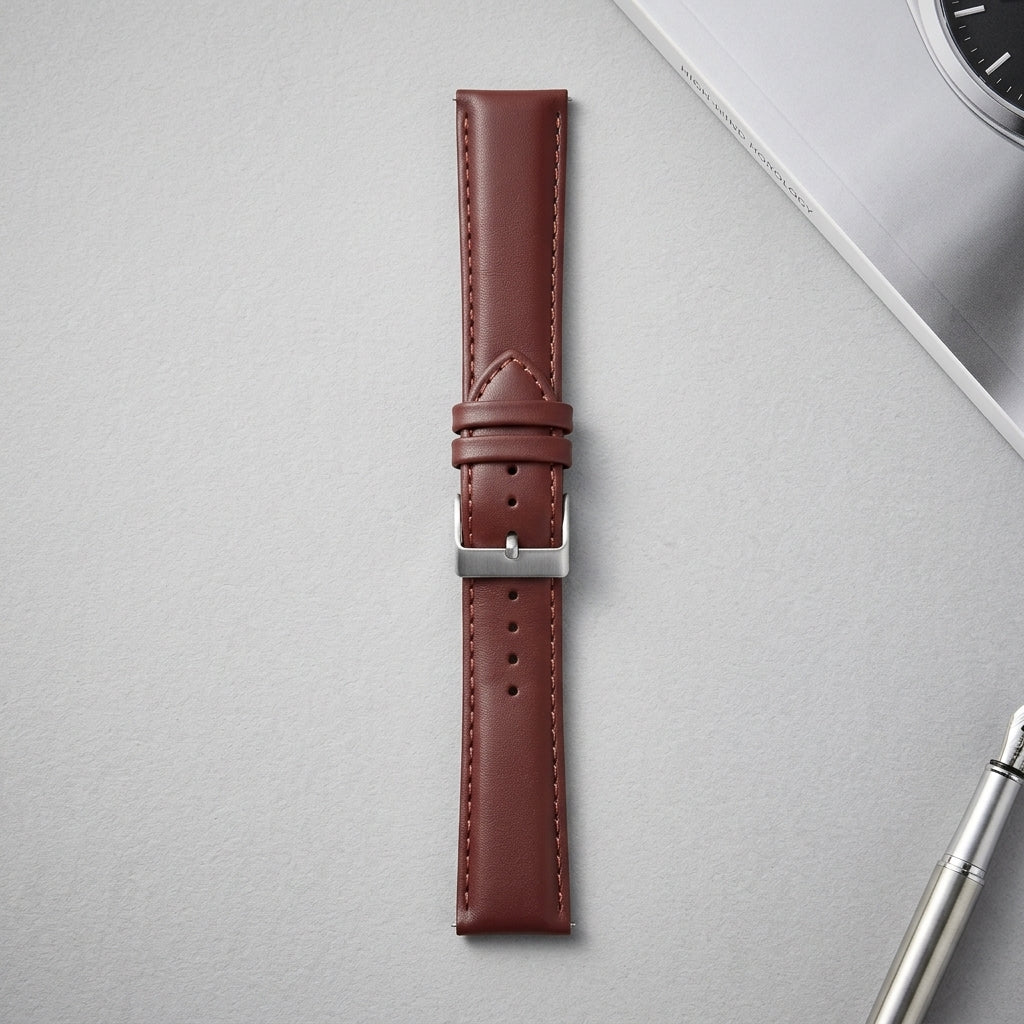 Dark Brown Leather Watch Strap 18mm – Quick Release | Omax FS306