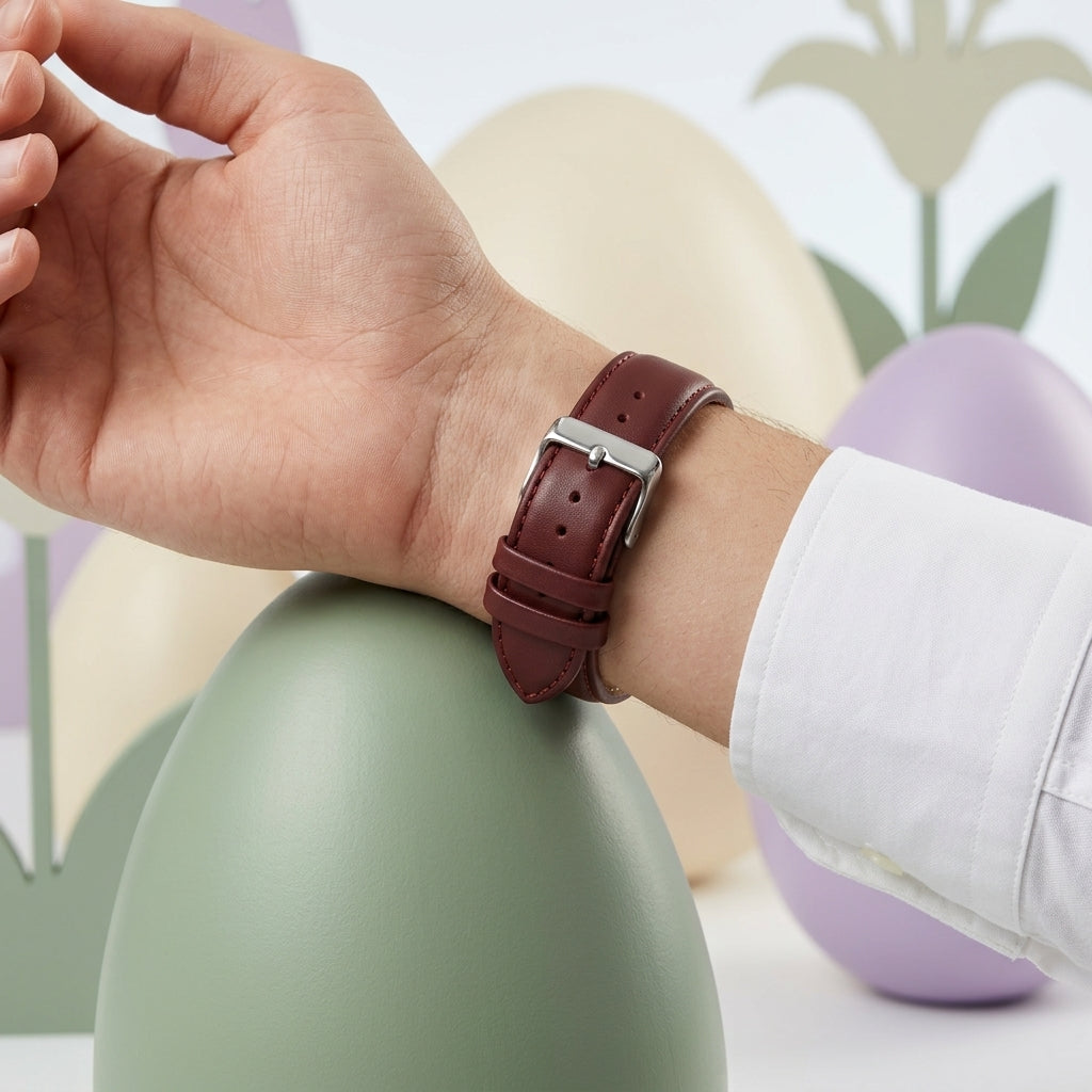 Dark Brown Leather Watch Strap 18mm – Quick Release | Omax FS306
