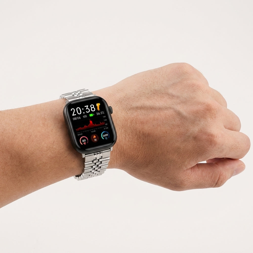 Omax FMS105 All Steel Stainless Steel Apple Watch Strap – 38mm 40mm 41mm