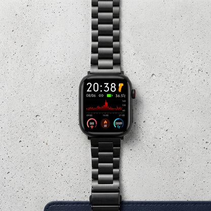 Omax FMS113 All Black Stainless Steel Apple Watch Strap – 38mm 40mm 41mm