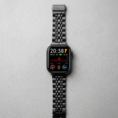 Omax FMS111 All Black Stainless Steel Apple Watch Strap – 38mm 40mm 41mm