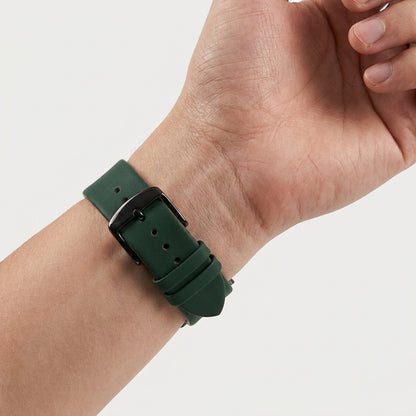 Boshek Green Genuine Leather Watch Strap – Black Buckle, Self Changeable, Quick Release | FS308