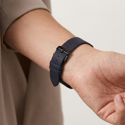 Boshek Blue Genuine Leather Watch Strap – Black Buckle, Self Changeable, Quick Release | FS308