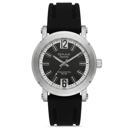 Omax Black Dial Black Silicone Sporty Unisex Watch – SS213