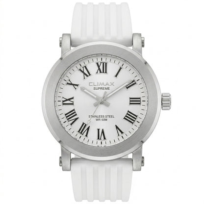 Omax White Dial White Silicone Casual Unisex Watch – SS212