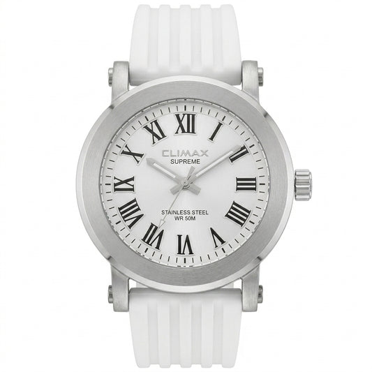 Omax White Dial White Silicone Casual Unisex Watch – SS212