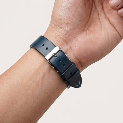 Omax Green Pull-Up Genuine Leather Watch Strap – Silver Buckle, Quick-Release | FS413