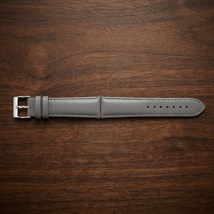 Boshek Grey Semi Padded Genuine Leather Watch Strap for Quick Release and Self Changeable FS374-GY-20-S