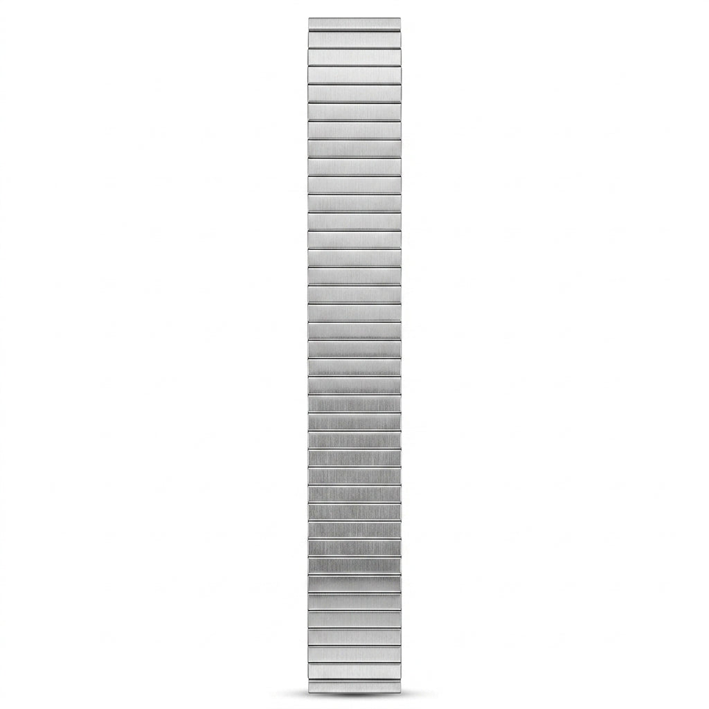 OMAX Stainless Steel Stretchable Elastic Solo Metal Chain Strap Band 49mm / 46mm / 45mm / 44mm Compatible with i Watch Ultra Series 10 9 8 7 6 5 SE 4 Silver Strap-FMS121