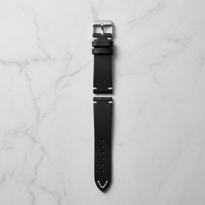 OMAX Black Genuine Leather Watch Strap for Quick Release and Self Changeable|FS325