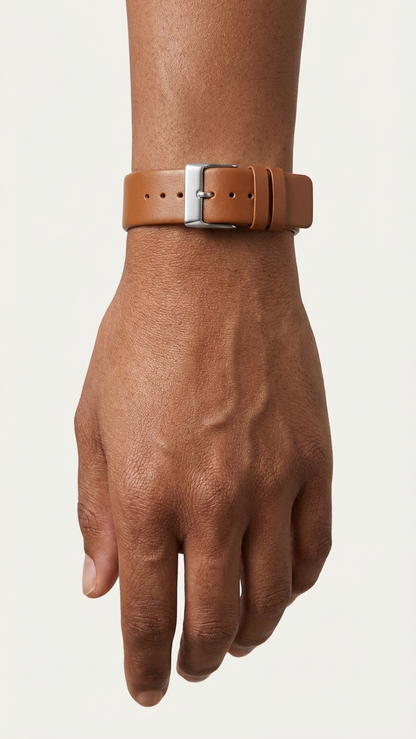 Omax Tan Genuine Leather Watch Strap 20mm – Quick-Release, Soft Leather | FS370