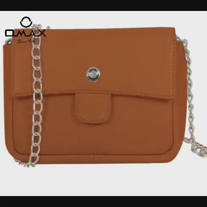 Omax Tan Genuine Leather Women Fashion Mini Shoulder Bag FL53