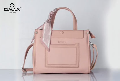 Blush Pink Structured Satchel Bag for Women – Premium PU Leather Shoulder Bag | Omax FL536