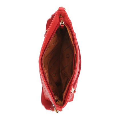 Omax Red Soft Genuine Leather with Premium Accessories Handbags & Shoulder Bags for Women LTHRL2