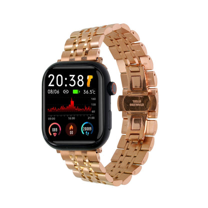 Omax FMS117 Rose Gold Stainless Steel Apple Watch Strap with Butterfly Lock – 38mm 40mm 41mm