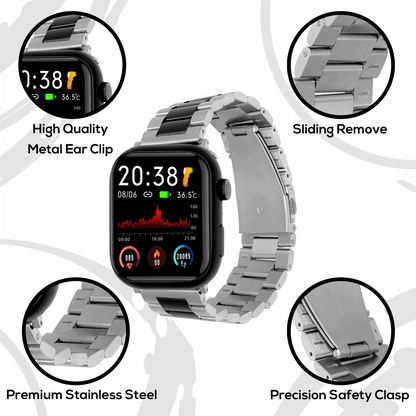 Omax Stainless Steel Metal Chain Bands Compatible with Apple Watch Band Ultra 2 49mm 45mm 44mm 42mm for iWatch Bands Ultra Series 9 8 7 6 5 4 3 2 1 SE SE2 FMS118