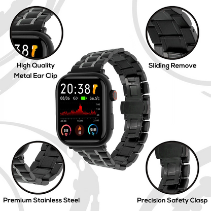 Omax Stainless Steel Metal Chain Bands Compatible with Apple Watch Band Ultra 2 49mm 45mm 44mm 42mm for iWatch Bands Ultra Series 9 8 7 6 5 4 3 2 1 SE SE2 FMS109