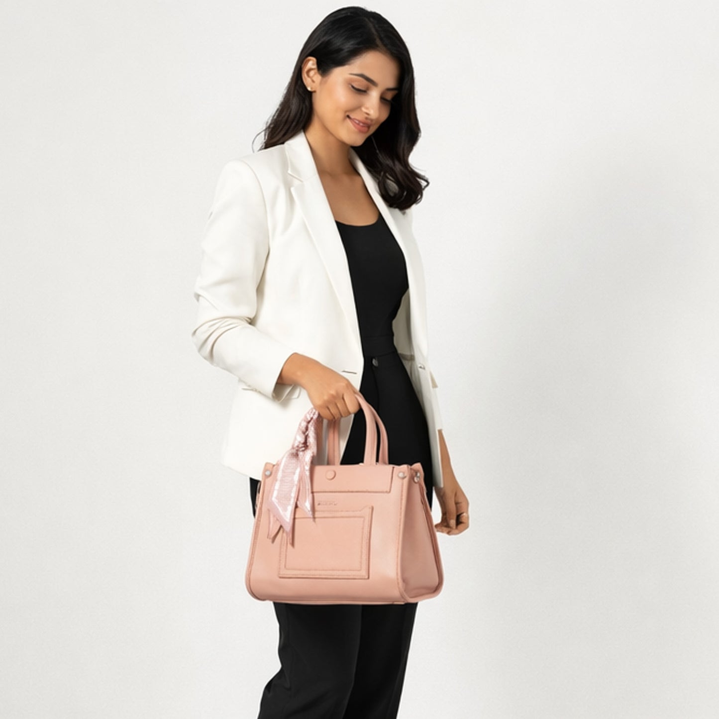Omax FL536 Blush Pink Satchel – Lifestyle Model Shot