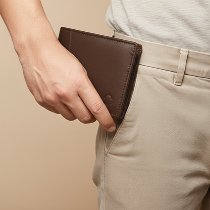 OMAX LTWL10 Brown Jumbo Multi Flap Softy Geniune Leather Men's Wallet