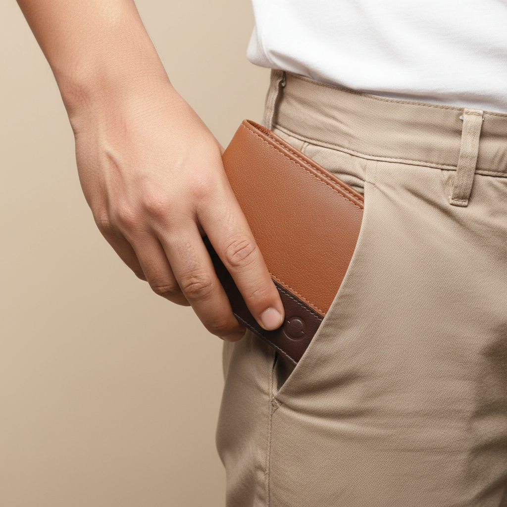 OMAX LTWL12 Tan Brown Combination contrast Full Grain Leather Men's Wallet