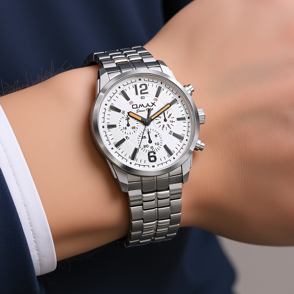 Omax Chronograph, Multifunction Display Stainless Steel Chain Watch for Men-GX35P36I