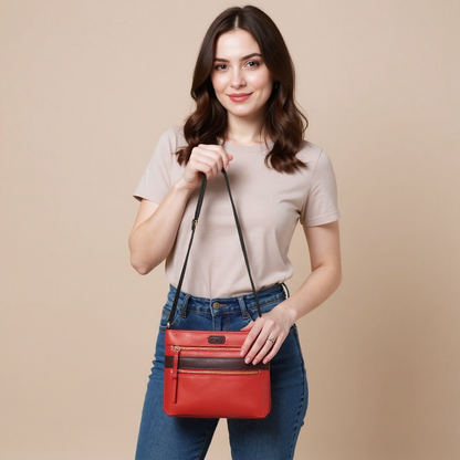 Omax Genuine Leather Sling Bag for Women