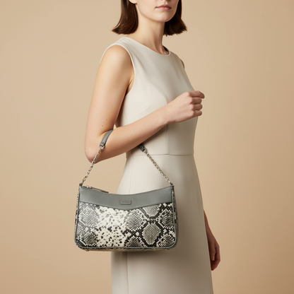 Omax Snake Printed Genuine Leather Ladies Handbag FL68