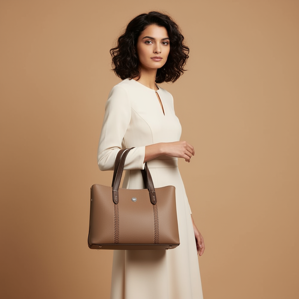 Omax Leather Tote Shoulder  Handbag  for women FL2029