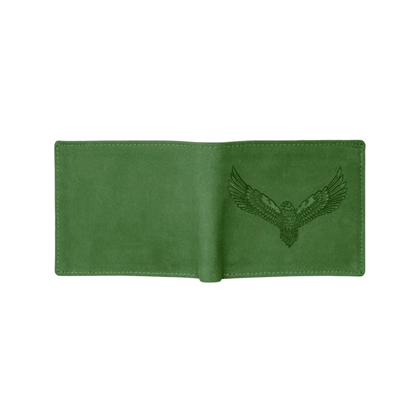 OMAX Olive  Eagle Embossed Design Genuine Leather Mens Wallet with Free Rakhi for Brother RBFW253