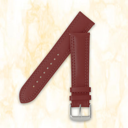 Boshek Burgundy Solid Genuine Leather Watch Strap for Quick Release and Self Changeable FS347