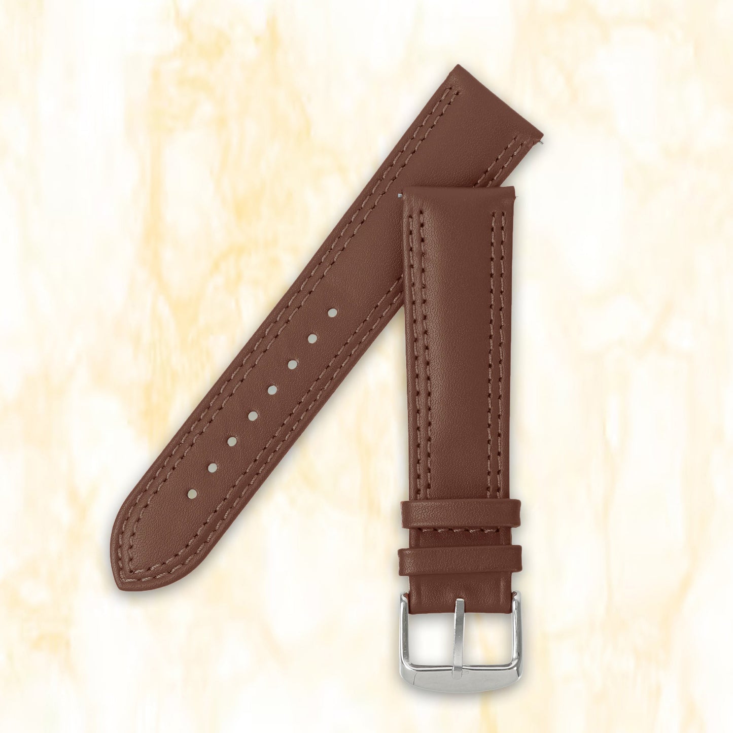 Boshek Choco Solid Genuine Leather Watch Strap for Quick Release and Self Changeable FS347